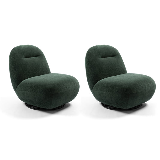 Auralyn Chair Set – Iceflower Velvet, Cloudform Design, 360° Swivel Basev