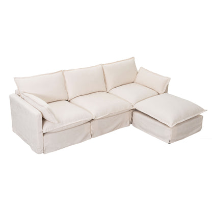 93' 4-Seat Lounge Set – Modern Comfort Sofa with Moveable Footrest