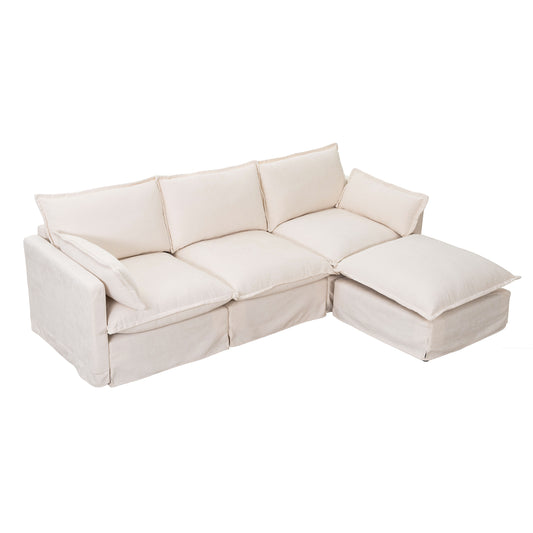 93' 4-Seat Lounge Set – Modern Comfort Sofa with Moveable Footrest