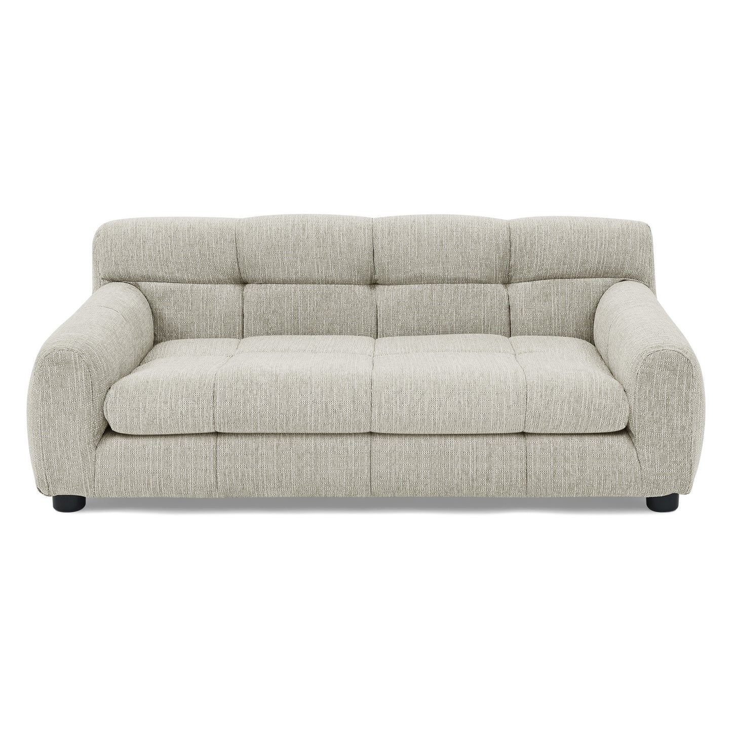 Kova Plush Pet Sofa – Beige Rectangular Dog Couch with Backrest & Side Arms for Small/Medium Breeds - JUSTLIVE NESTJUSTLIVE NEST
