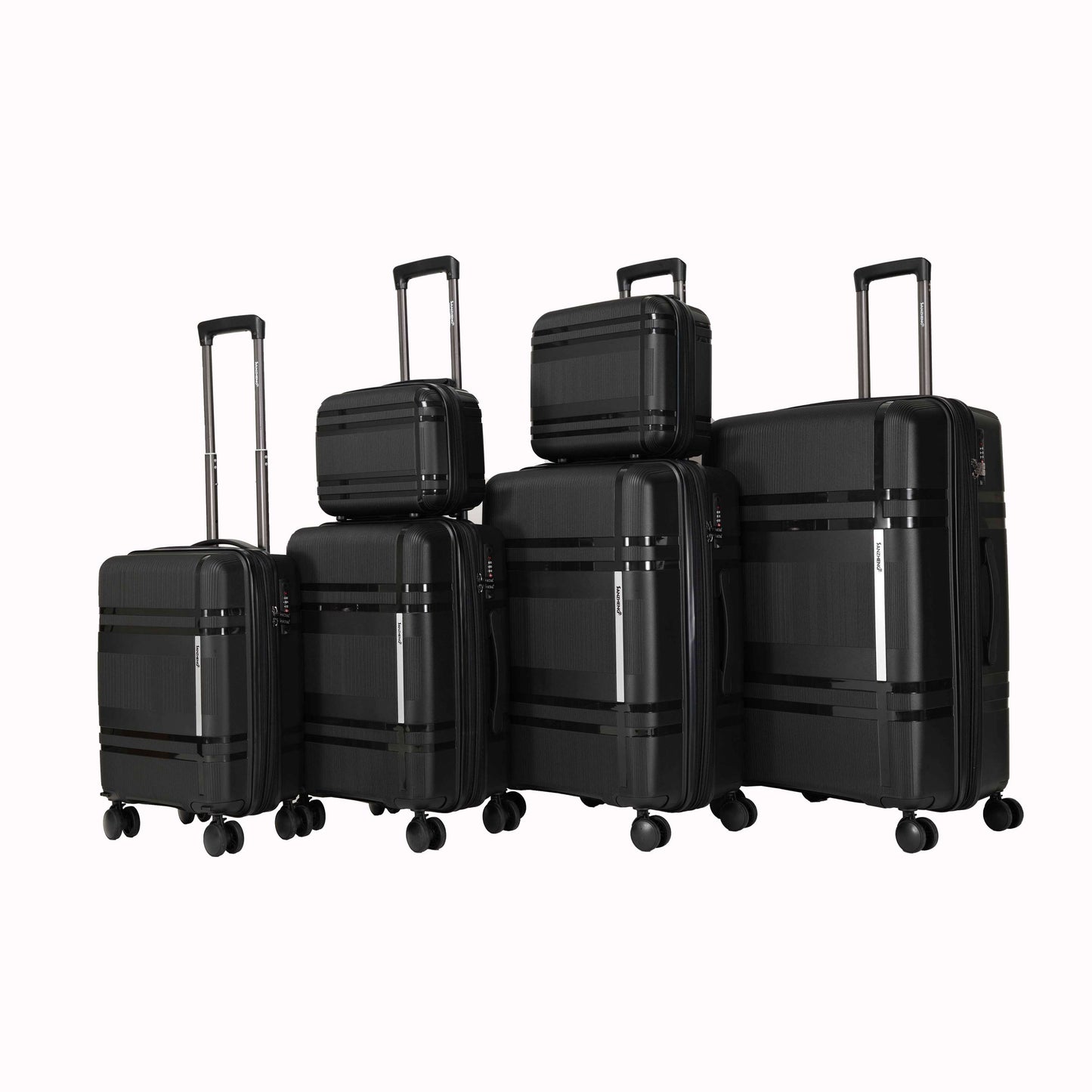 Jetera 6 - Piece Expandable Luggage Set – Lightweight Hard Shell Suitcases with Rotating Wheels & Password Lock - JUSTLIVE NESTJUSTLIVE NEST