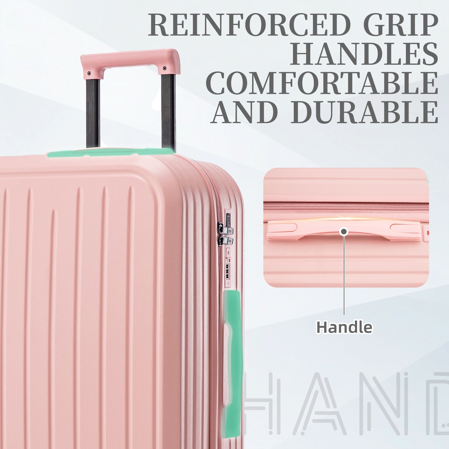 Jetera 3 - Piece ABS Travel Set – Pink 360° Spinner Suitcases with USB Port & Cup Holder (20/24/28") - JUSTLIVE NESTJUSTLIVE NEST