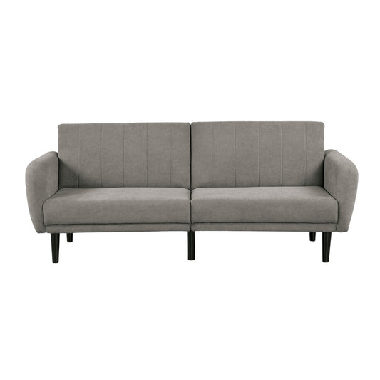 NestEdge ‘CozyPort” Convertible Futon – Gray Tufted Sleeper Sofa | Track Arms + USB