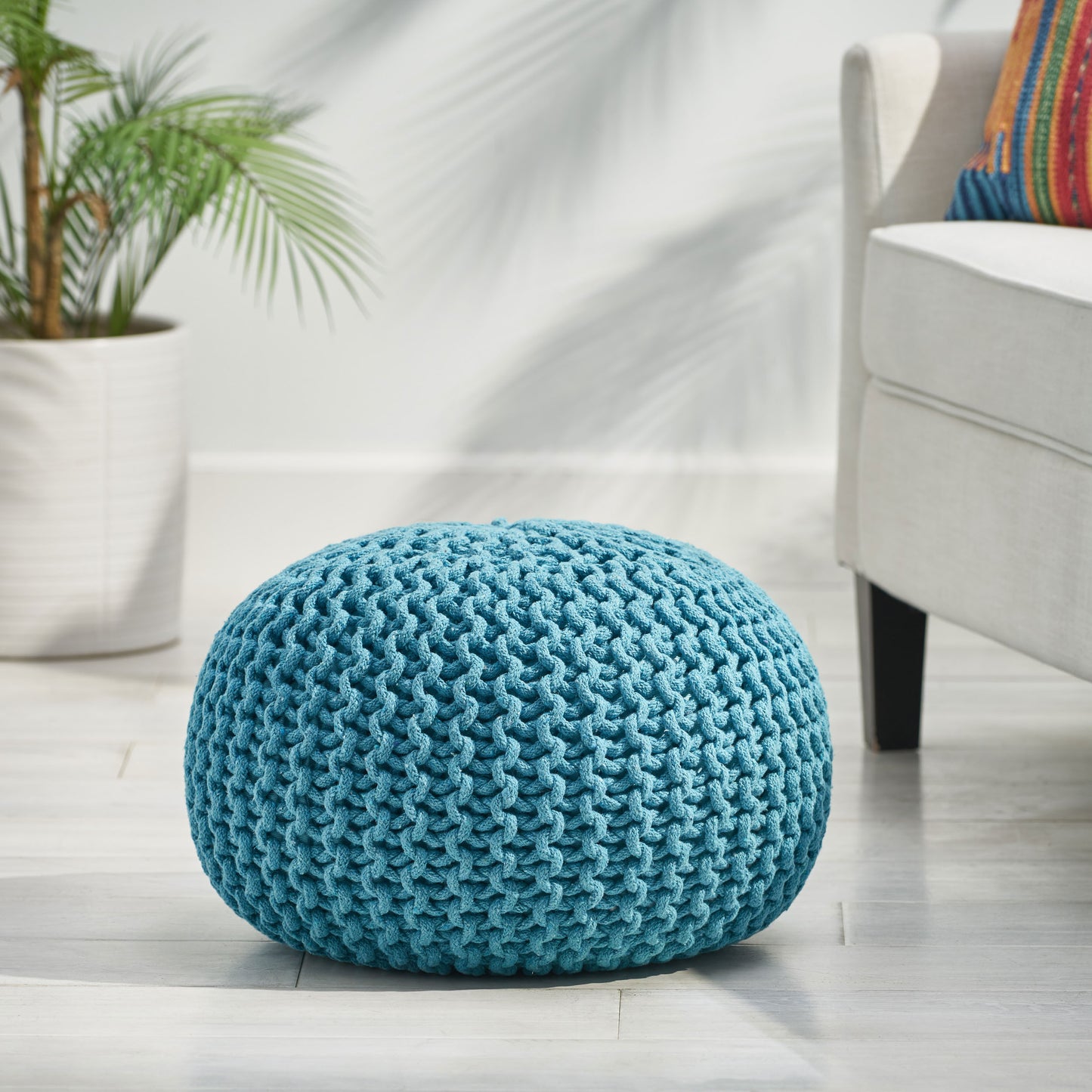 Moro Pouf – Textured Accent Seat with Plush Cushioning