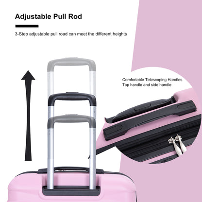 Jetera 3 - Piece Luggage Set – Pink PC Expandable Suitcases with Double Spinner Wheels & TSA Lock - JUSTLIVE NESTJUSTLIVE NEST