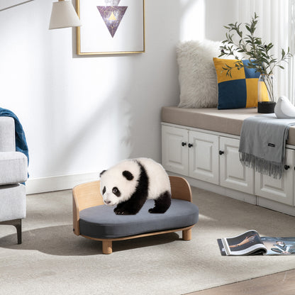 Kova Pet Sofa – Scandinavian Elevated Dog Lounger with Velvet Cushion & Walnut Wood Frame - JUSTLIVE NESTJUSTLIVE NEST