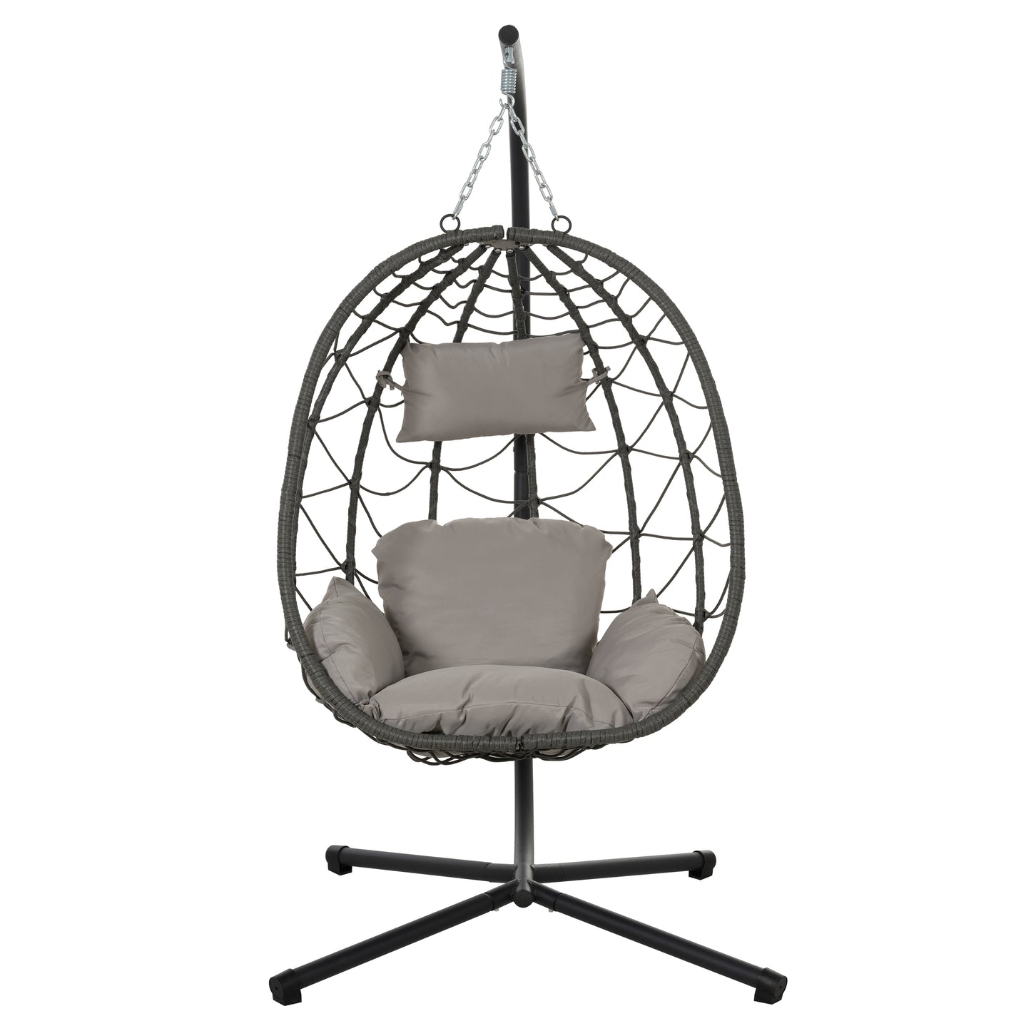 Nestra Hanging Egg Chair – Wicker Swing Chair with Stand for Indoor or Outdoor Spaces