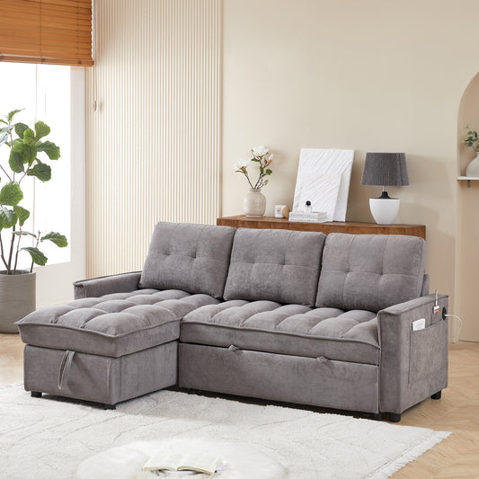 RestCore™ Motion Lounger – 78' Flex Sofa with Storage & Tech Features(DARK GREY)