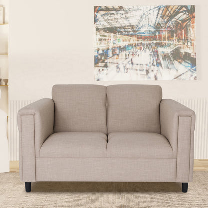 Arlowe™ Toast-Toned Loveseat – Modern Compact 2-Seater with Wood Frame for Cozy Interiors