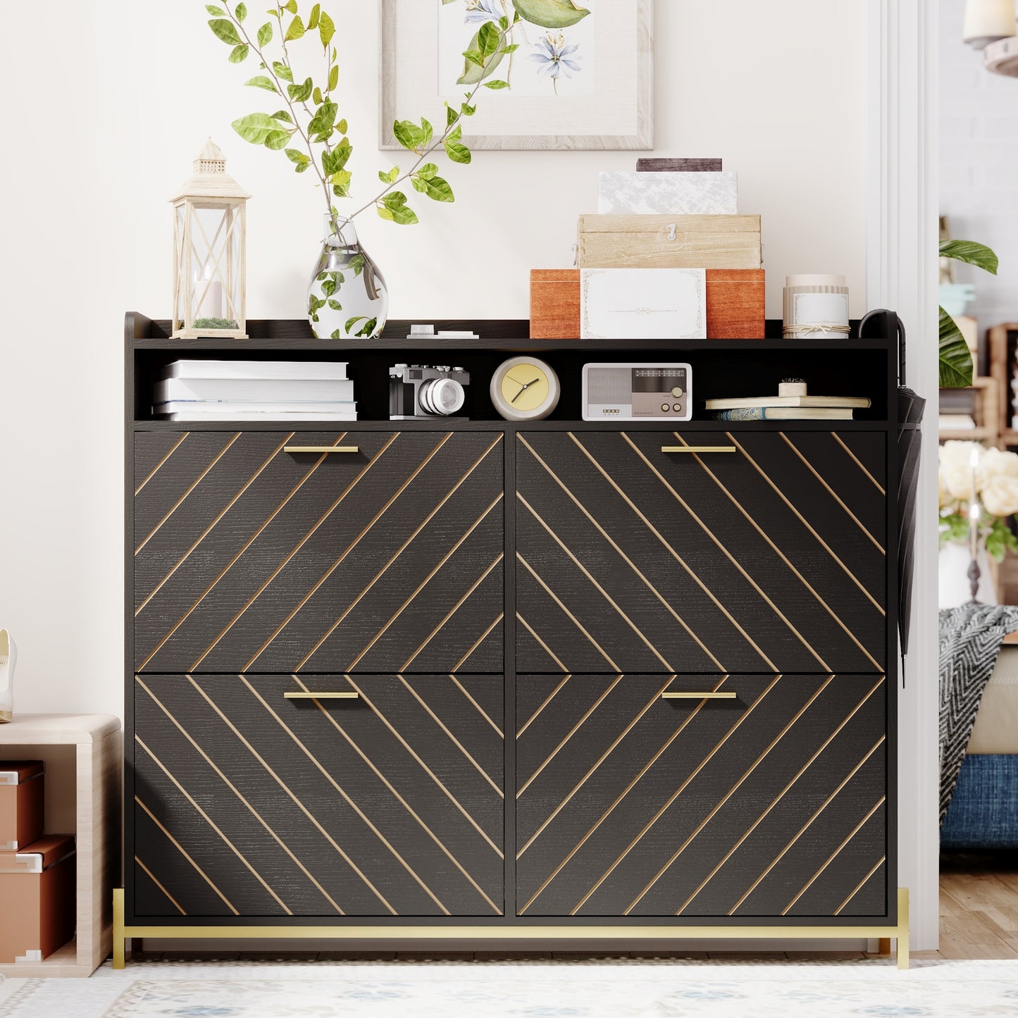 Shovera Cabinet – Multi-Door Shoe Rack Organizer for Entryway or Hallway