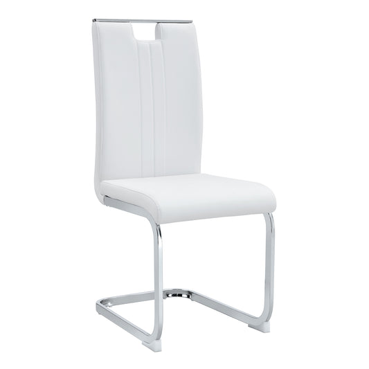 Bendro Bow Chairs – Set of 4 White PU Arch Back Chairs for Contemporary Homes