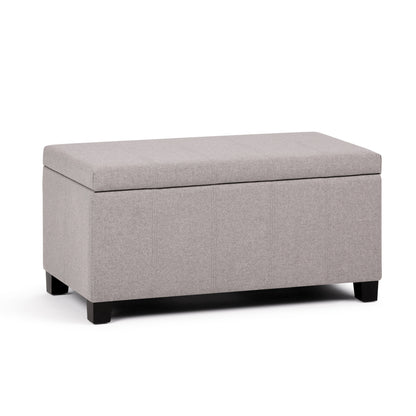 Elvar Bench – Cloud Gray Upholstered Storage Seat
