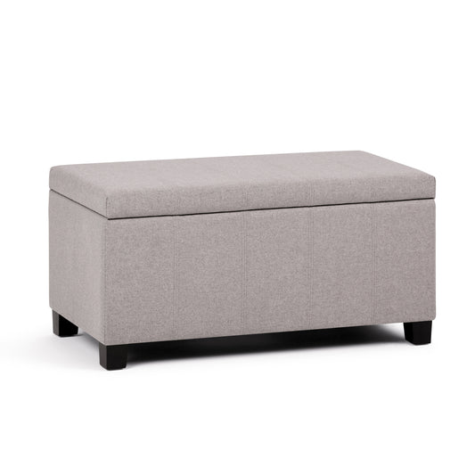 Elvar Bench – Cloud Gray Upholstered Storage Seat