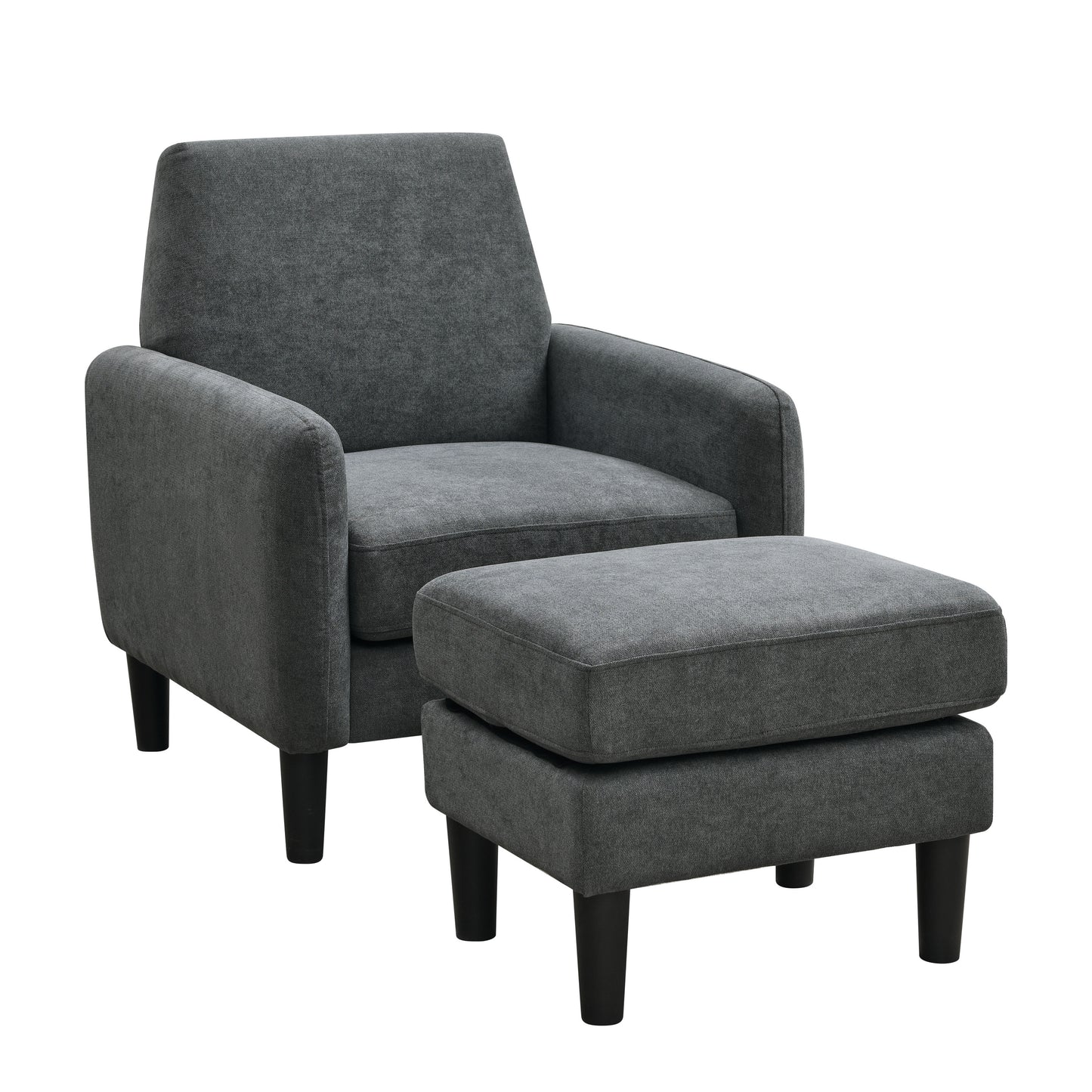 Aurevo™ Upholstered Armchair Set – Cozy Accent Chair with Matching Ottoman for Relaxed Living Spaces