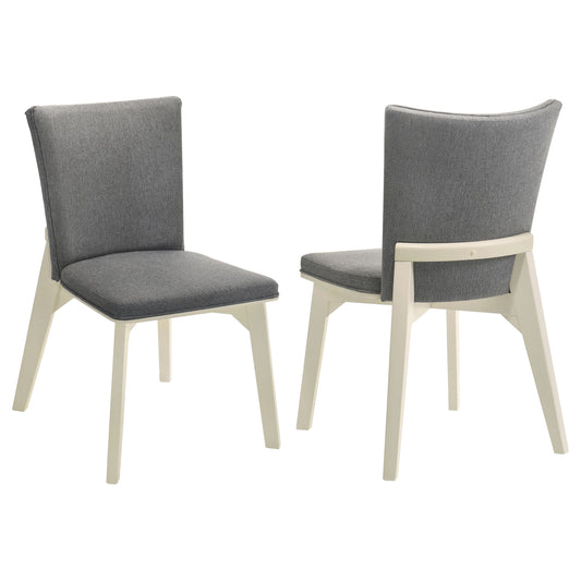 Calvin Dining Chairs – 2-Piece Set in Gray with Distressed White Solid Frame