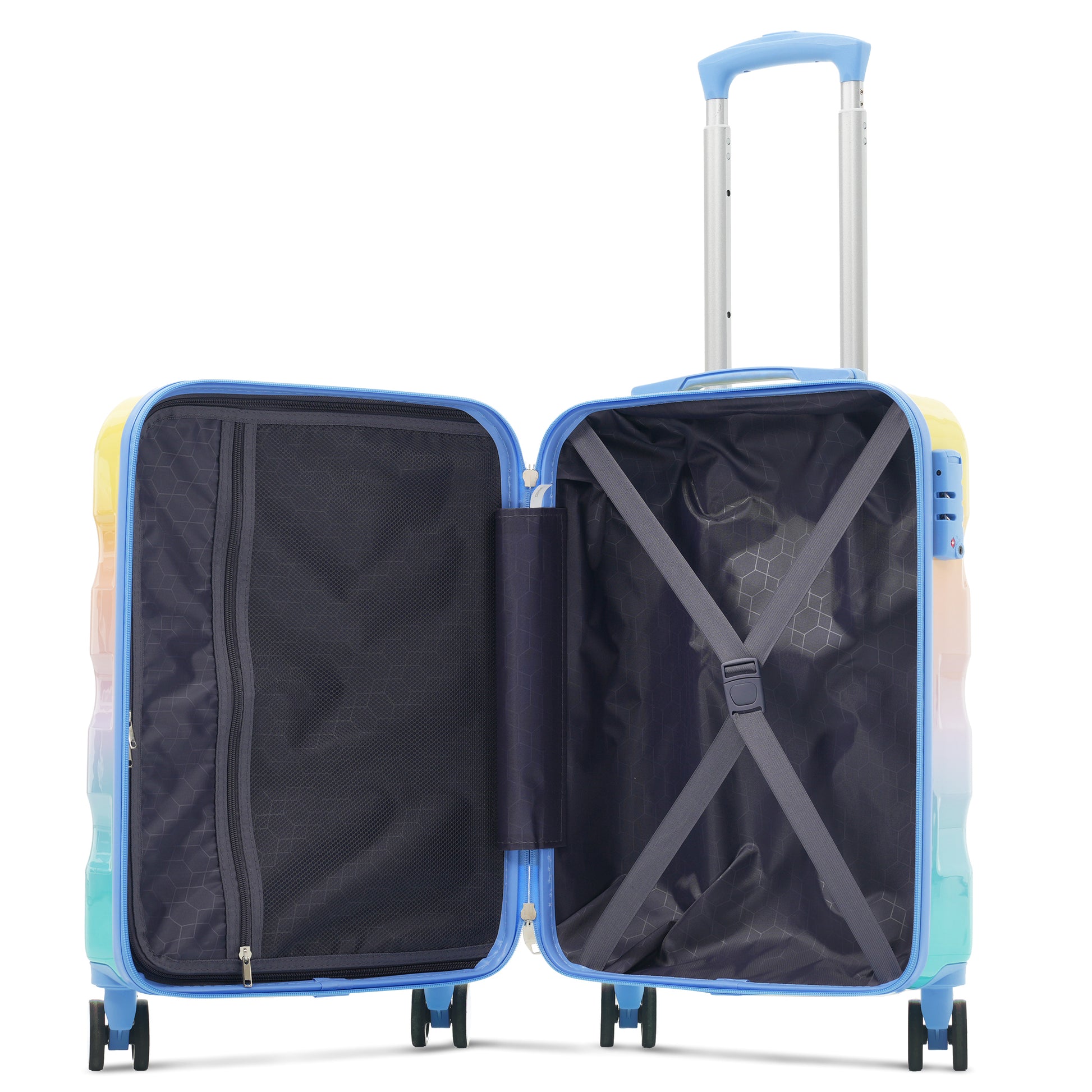 Jetera 2 - Piece Carry - On Set – 20" Glossy Hardshell Suitcase with Cup Holder, Spinner Wheels & TSA Lock - JUSTLIVE NESTJUSTLIVE NEST