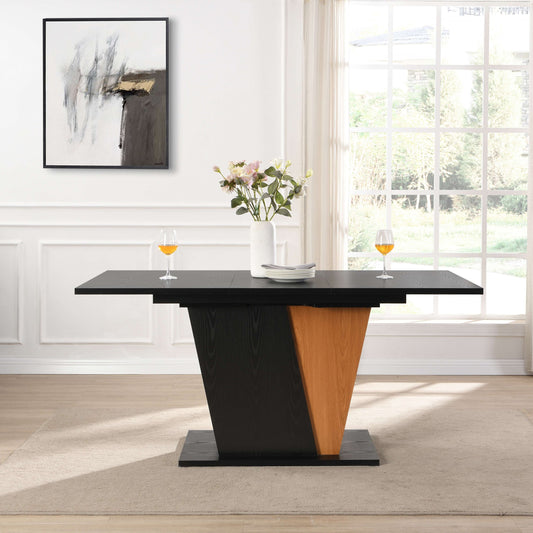 Fenvor Extend Table – 61.81" Storage Dining Table with Metal Frame and Adjustable Top