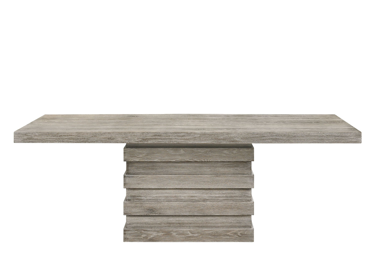 Faustine Dining Table – Salvaged Light Oak Finish, Timeless Rectangular Form