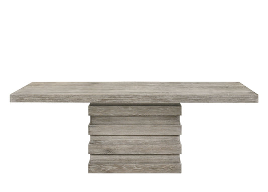 Faustine Dining Table – Salvaged Light Oak Finish, Timeless Rectangular Form