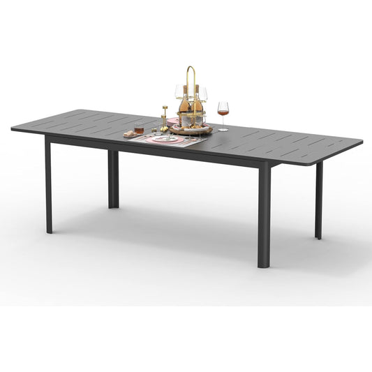 Varo Patio Dining Table – Expandable Metal Frame, Adjustable for 6–8 Seats