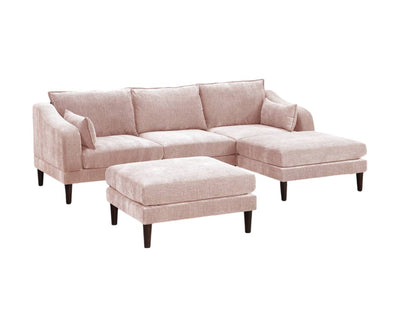 5-Piece Luxe Lounge – Modular Sofa Ensemble with Relax Modules in Blush Pink