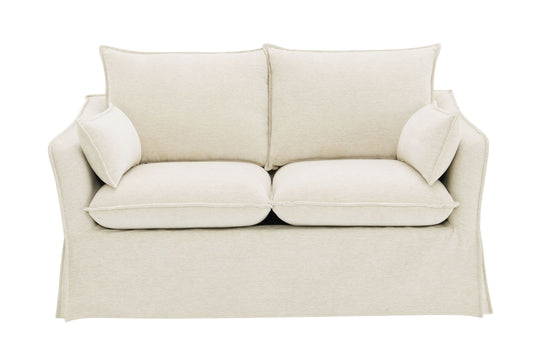 The Shane Cozy Haven – Beige Linen Loveseat with 2 Plush Pillows