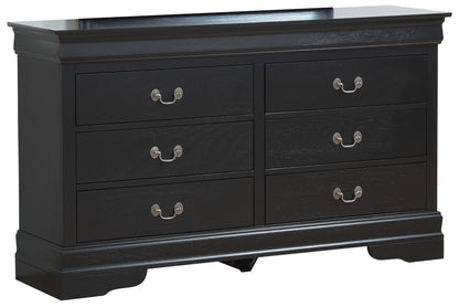 Stravelle Noir Classic – Elegant Black Traditional Dresser with Deep Storage Drawers