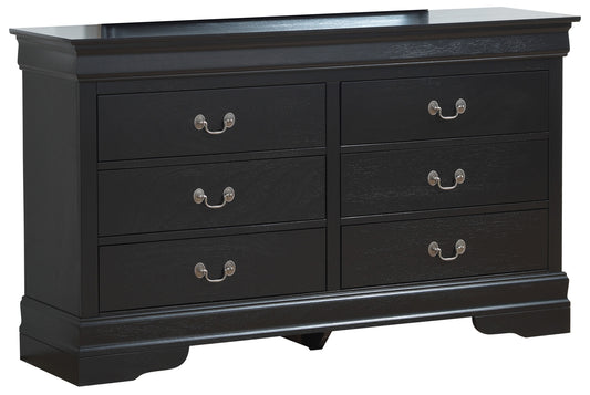 Stravelle Noir Classic – Elegant Black Traditional Dresser with Deep Storage Drawers