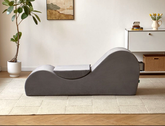 Solace Lounge Chair – Ergonomic Foam Chaise with Washable Cover (Grey)