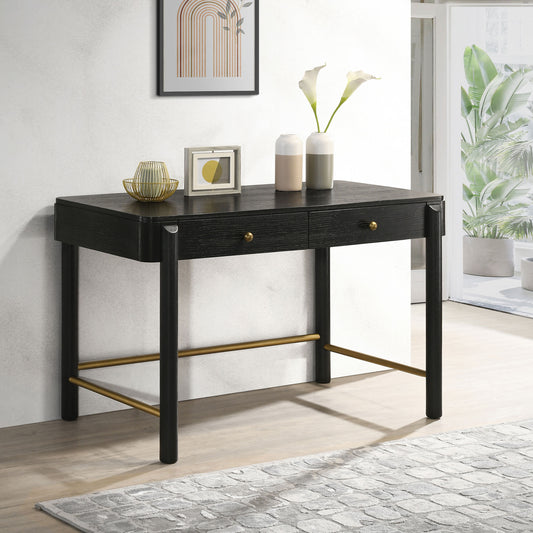 Anser Vanity Desk – BlackForm with DualDrawers and SleekEdge Top
