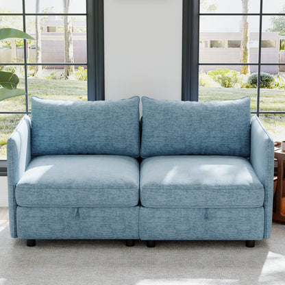 NestForm™ Mid-Century Loveseat – 2-Seater Sofa with Hidden Storage for Small Spaces