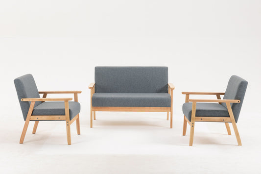 Serevia™ 3-Piece Living Room Set – Upholstered Loveseat & 2 Chairs for Modern Home Comfort