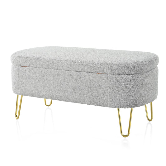 Elvar Bench – Grayscale Plushseat™ with Storage Core