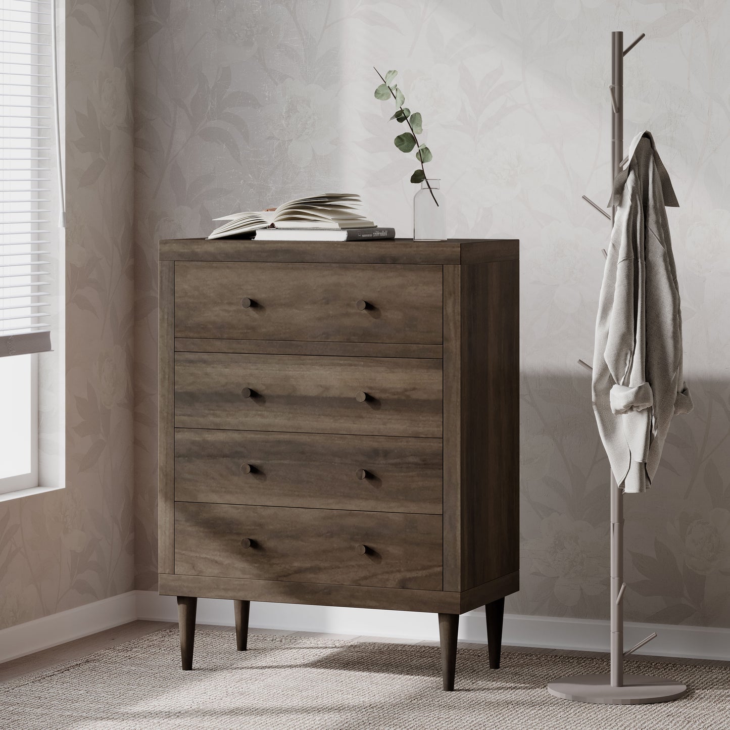 Nordro Quad Base – 4-Drawer Scandinavian Chest with Clean Handle-Free Fronts