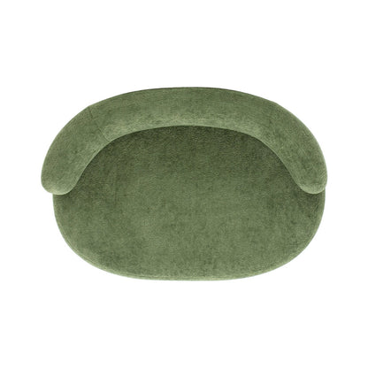 Shep 36" Curved Dog Sofa – Moss Green Fleece Lounge for Medium - Sized Pets - JUSTLIVE NESTJUSTLIVE NEST