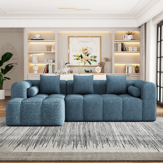 101' Deep Comfort Lounge – Plush Modular Seating with Handy Side Storage (Blue)