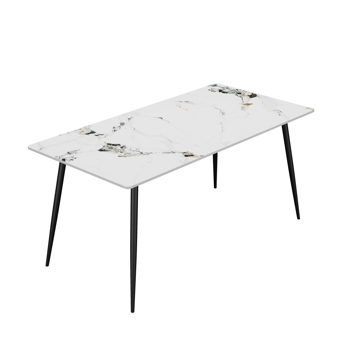 Jadira Dining Table – 63'' Sintered Stone Top with Modern Metal Legs