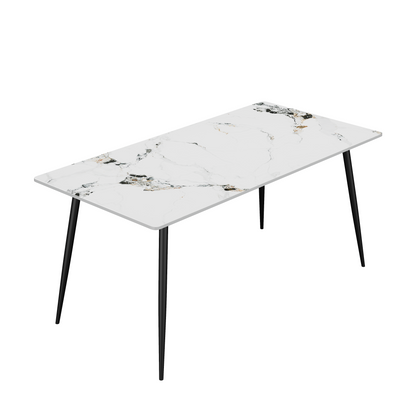 Jadira Dining Table – 63'' Sintered Stone Top with Modern Metal Legs