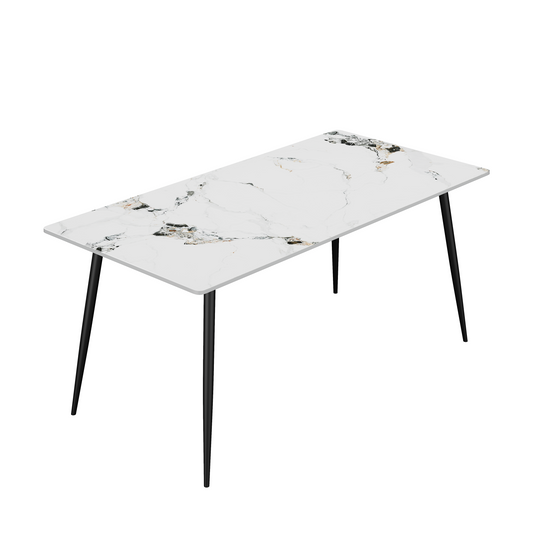 Jadira Dining Table – 63'' Sintered Stone Top with Modern Metal Legs