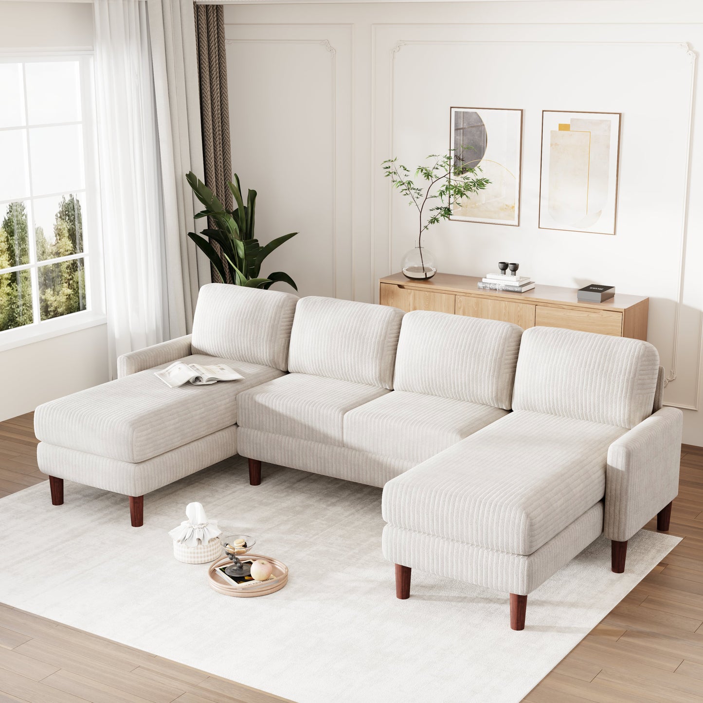 U-Shape Comfort Lounge – Modular Sofa with Plush Foam Cushions for Open Living Spaces