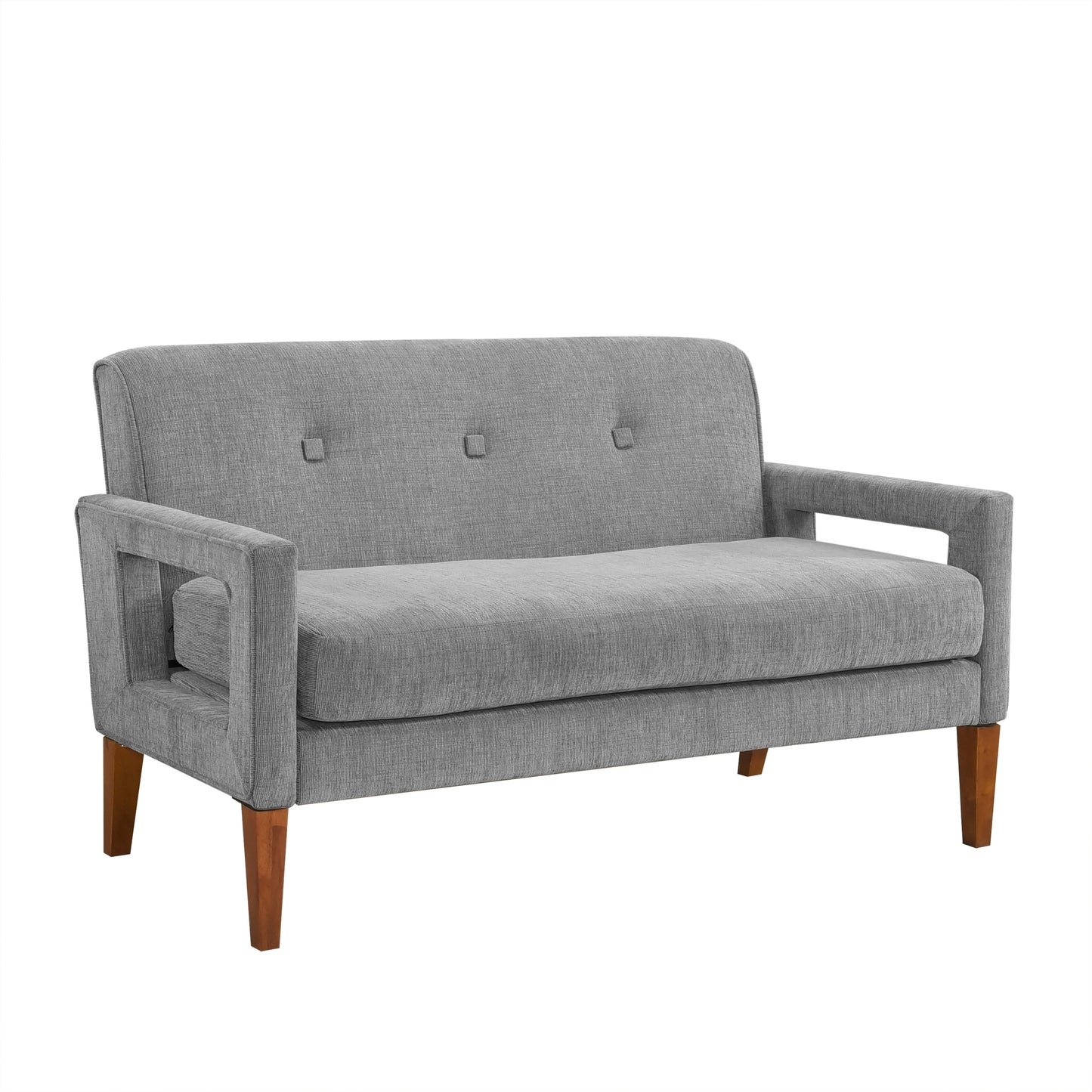 Sereno Luxe Gray Loveseat – Elegant Chenille Upholstery with Pocket Coil Comfort