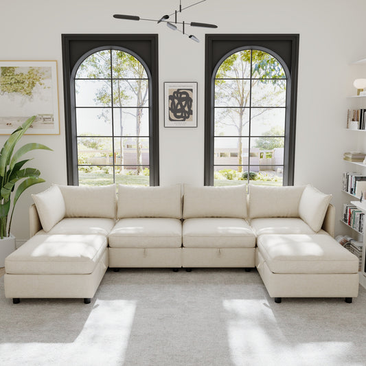JUSTLIVE NEST® Relyno Modular Sofa System – Convertible Fabric Sectional with Storage & Sleeper Function, Mix-and-Match Combinations