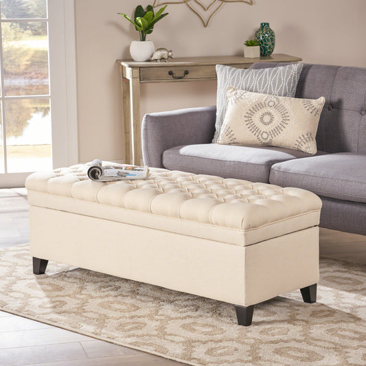 Juliana Storage Ottoman – Soft Lid Bench for Living Room or Bedroom