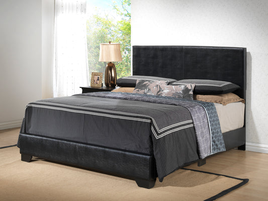 Vellix Queen Bed – Black Upholstered Frame for Casual Interiors