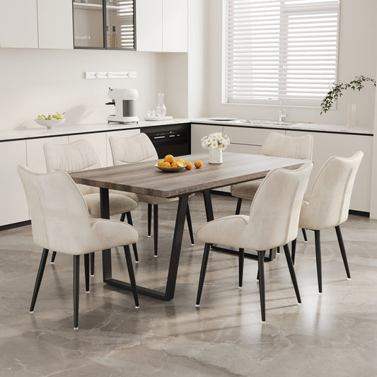 Kavari 6-Piece Dining Set – Clean-Lined MDF Table with Durable Seating