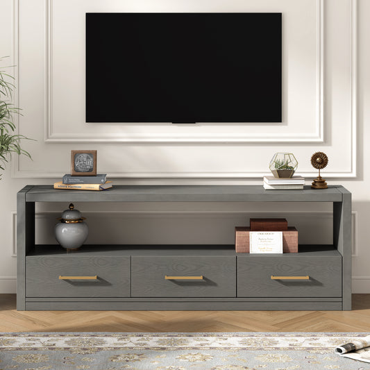 Mirodra Classic Console – 3 Drawers, Metal Handles, Wide Surface
