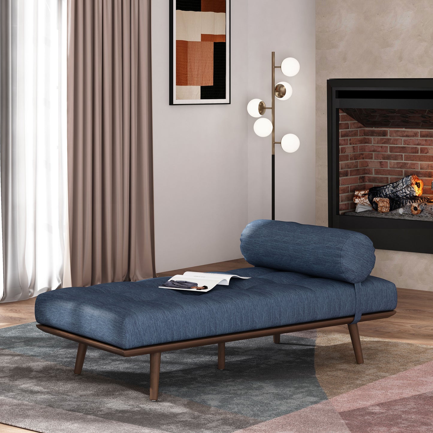 Solace Lounge Chair – Ergonomic Chaise with Soft Foam Core and Relax Curve