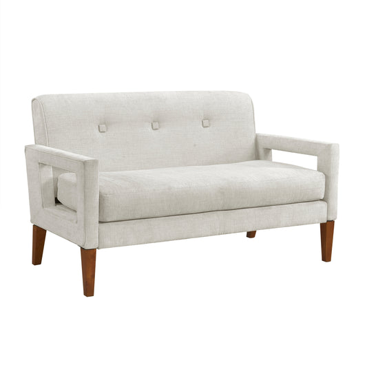 Sereno Luxe Loveseat – Elegant Beige Chenille Sofa with Pocket Coil Comfort