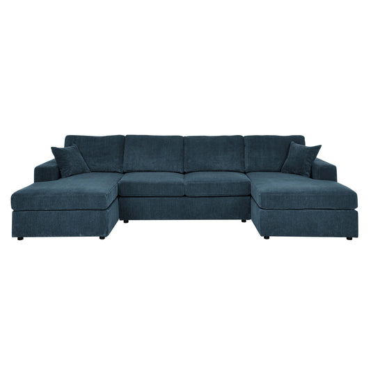 3-Piece Comfort Duo – Ribbed Luxe Seating Set with Extended Lounger Design