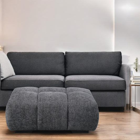 Solvia Ottoman – Stormchenille Wrap, SoftNest Form